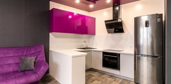 Кухня розового цвета 1