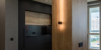 Кухня прямая под потолок