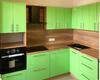 угловая кухня из пластика салатового цвета на заказ в Минске 1