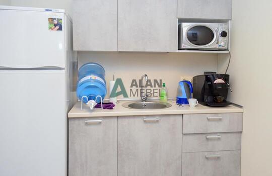 Кухня линейная из древесно стружечной плиты, заказать кухню из ДСП, фото кухни, цена в Минске, доставка 