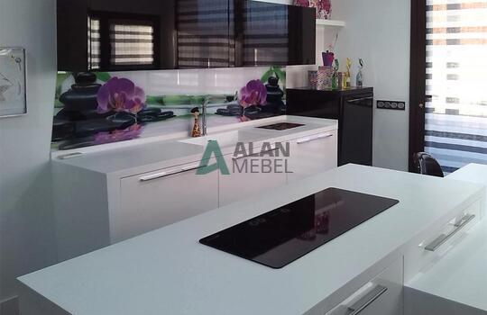 Прямая кухня из акрила 3 