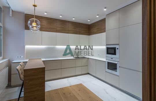 Угловая матовая кухни с МДФ фасадами 