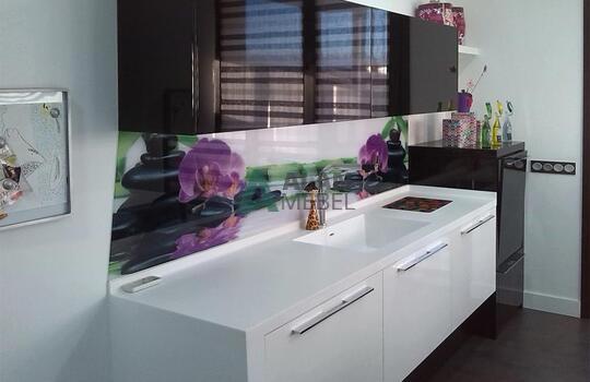 Прямая кухня из акрила 3 