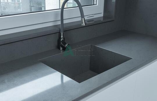 Угловая матовая кухни с акриловыми фасадами Rehau 