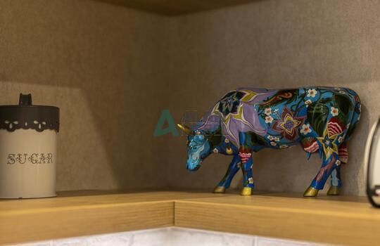 угловая акриловая кухня и ДСП под дерево в светлых отттенках и современном стиле на заказ 