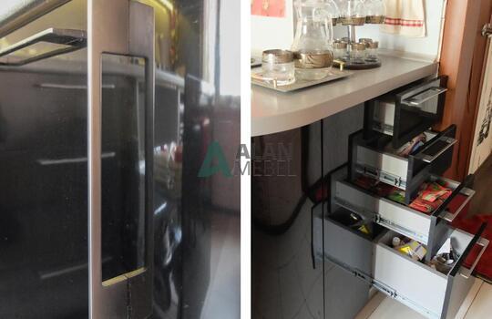 черная кухня из пластика в маленькую кухню на заказ по размерам 