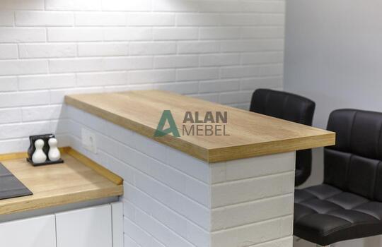 стильная прямая акриловая кухня белого цвета без ручек на заказ в минске 