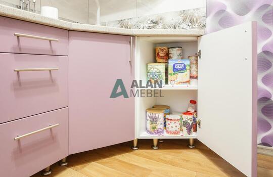 матовая кухня с фасадами розового цвета по индивидуальным размерам в минске 