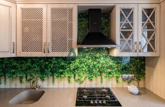 Классическая угловая кухня из дубового шпона 