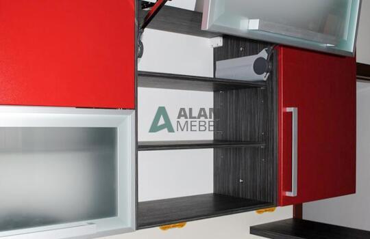 Кухня бордовая 