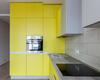 Угловая желтая кухня с фасадами из древесно стружечной плиты с доставкой в Минске