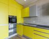 Угловая желтая кухня с фасадами из древесно стружечной плиты с доставкой в Минске