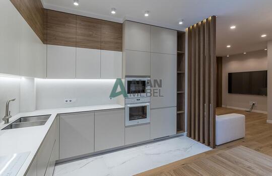 Угловая матовая кухни с МДФ фасадами 