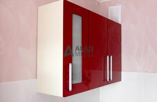 бордовая угловая кухня из пластика по индивидуальному размеру 